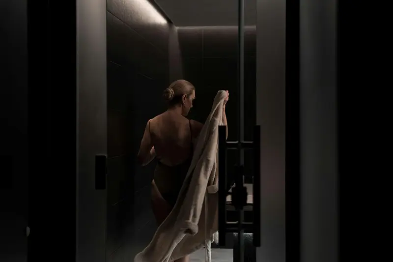 Woman entering a private massage room at PinkLady KL Cheras B2B spa